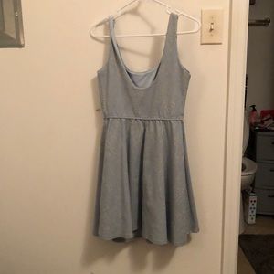 Dress. Blue/off white. Medium